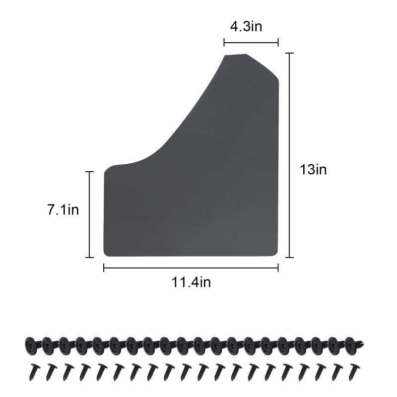 SUNPIE Car Mud Flaps Universal Fit Black Splash Guards (4 Pack) with 20 Pieces 6mm Fastener Rivet Clips - Image 3